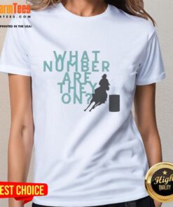 Top What Number Are They On Ladies Tee featuring a stylish graphic design perfect for casual wear.
