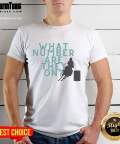 Alt Text: Top What Number Are They On T-Shirt featuring a playful design, perfect for fans of fun graphic tees.