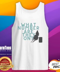 Stylish tank top with 'What Number Are They On?' graphic, perfect for casual summer outfits and statement fashion.