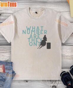 Stylish washed t-shirt with playful 'What Number Are They On' graphic, perfect for casual wear and trendy outfits.