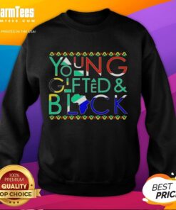 Top Young Gifted and Black Africa Map Sweatshirt featuring a vibrant design celebrating African heritage and culture.