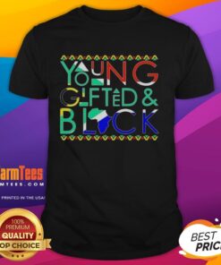 Top Young Gifted And Black Africa Map T-Shirt featuring a vibrant map design celebrating African heritage and identity.