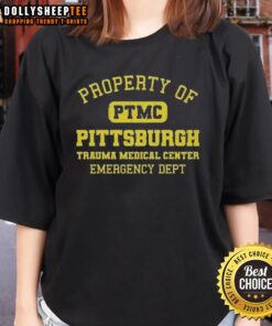 Vintage ladies tee featuring the top property of PTMC Pittsburgh Trauma Medical Center Emergency Dept design.