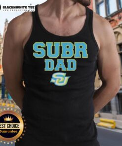 Southern University Jaguars Dad logo tank top for fans, featuring original campus lab design in vibrant colors.