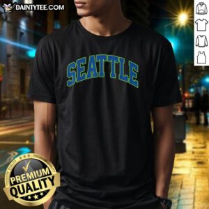 Awesome Vintage Seattle School Spirit Go Seattle Love T-Shirt featuring retro design and vibrant colors, perfect for fans.