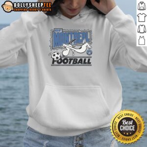 Alt Text: Stylish Top Peanuts Snoopy X CF Montreal Hoodie featuring iconic Snoopy design, perfect for fans and casual wear.