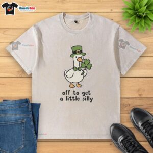 Funny Saint Patrick's Day washed t-shirt featuring a silly goose design perfect for festive celebrations.