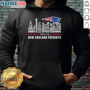 Top 2025-26 New England Patriots Football All Names City Skyline T-Shirt - Image 2