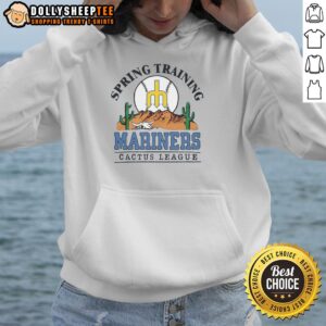 Alt Text: Top Seattle Mariners Cactus League Desert Hoodie featuring team logo and vibrant colors, perfect for fans.