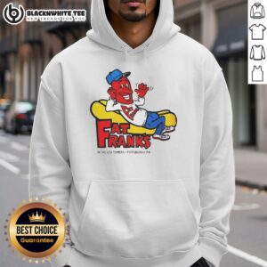 Good Fat Frank's Hot Dogs hoodie featuring bold logo design, perfect for fans in Pittsburgh, PA.