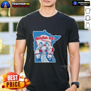 Top Abolish Ice Twins T-Shirt featuring bold graphics and a stylish design for activists and supporters of immigration reform.