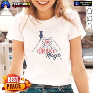 Pretty I Love Drake Maye 10 New England Patriots ladies tee showcasing team spirit and style for female fans.