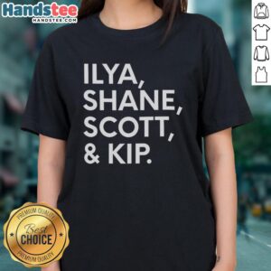 Good Ilya Shane Scott and Kip ladies tee featuring stylish design and vibrant colors for a trendy casual look.