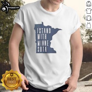 Alt Text: Official I Stand With Minnesota Map 2026 T-Shirt featuring a vibrant graphic of Minnesota's map and supportive message.