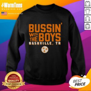 Official Bussin' With The Boys Nashville Tennessee logo sweatshirt featuring bold design and comfortable fit.