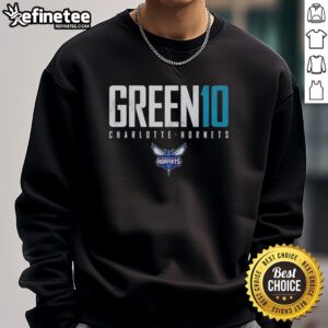 Top Josh Green 10 Charlotte Hornets Elite Sweatshirt showcasing vibrant team colors and stylish design for fans.