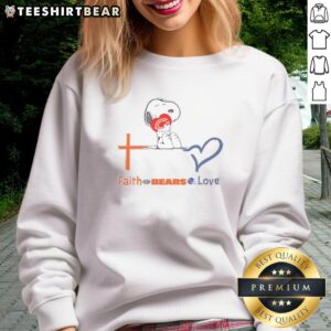 Premium Chicago Bears Snoopy hugs heart sweatshirt, showcasing love for the Bears with a cute Snoopy design.
