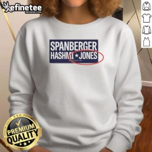 Original Abigail Spanberger Ghazala Hashmi and Jay Jones sweatshirt featuring vibrant colors and bold designs.