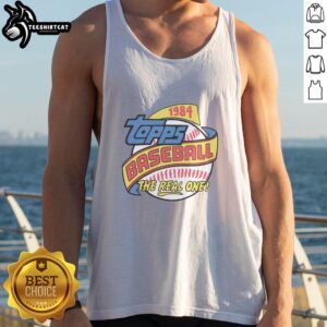 Premium Topps Baseball 1984 raglan tank top featuring vintage design and comfortable fit for baseball enthusiasts.