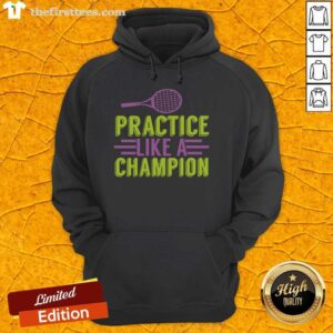 Awesome Practice Like A Champion Hoodie in navy blue, featuring motivational text for sports enthusiasts and athletes.