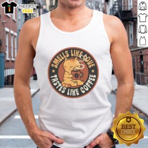 Good Smells Like Love Taste Like Coffee Tank Top featuring a stylish design perfect for coffee lovers and casual wear.
