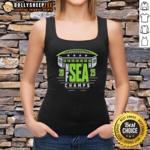 Good Seattle Seahawks NF Sea Champions 2025 stadium tank top with four stars design, perfect for fans and sports enthusiasts.