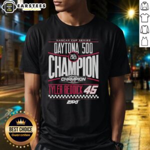 Alt Text: Awesome Tyler Reddick 45 Checkered Flag Sports T-Shirt celebrating 2026 Daytona 500 Champion victory.