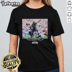 Premium Zach Charbonnet Seattle Seahawks football graphic ladies tee for November 9, 2025 game.