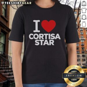 Pretty I Love Cortisa Star Ladies Tee featuring a stylish design and vibrant colors, perfect for casual wear.