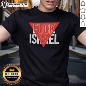 Awesome Fck Israel Text T-Shirt featuring bold anti-establishment message on a stylish casual wear design.
