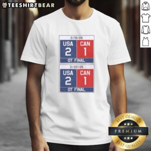 Alt Text: Nice USA Hockey 2026 Champions T-Shirt featuring USA vs Canada design for sports fans and hockey enthusiasts.