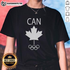Nice Canadian Come To Milano Cortina 2026 Ladies Tee in vibrant colors, perfect for sports fans and Olympic enthusiasts.