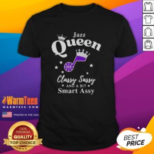Good Utah Jazz Queen t-shirt featuring a classy, sassy design with a crown, perfect for fans and stylish supporters.