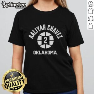 Pretty Oklahoma Sooners Basketball Aaliyah Chavez #2 Name Number Ball T-Shirt - Image 3