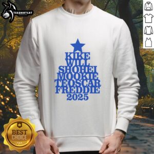 Premium Los Angeles Dodgers sweatshirt featuring Kike, Shohei, Mookie, Teoscar, and Freddie for 2025 season.