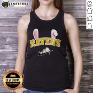 Alt Text: Awesome Baltimore Ravens X Snoopy Happy Easter tank top featuring vibrant colors and fun design for fans.