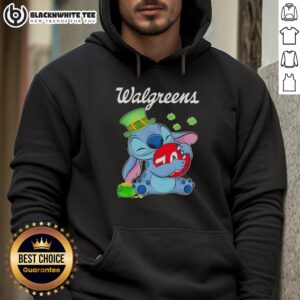 Original Stitch St. Patrick's Day hoodie featuring Walgreens logo, perfect for festive celebrations and stylish comfort.