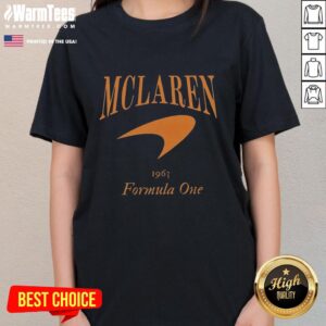 Good vintage style F1 McLaren racing ladies tee featuring classic design and vibrant colors for motorsport enthusiasts.