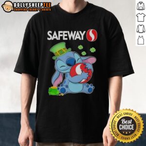 Alt Text: Top Stitch St. Patrick's Day T-Shirt featuring Safeway logo, perfect for festive celebrations and casual wear.