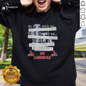 Good Go St. Louis Cardinals sweatshirt featuring playful sports graphics, perfect for fans to show team spirit.