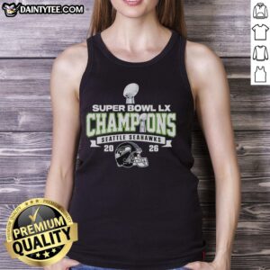 Alt Text: Premium Seattle Seahawks Super Bowl Champions 2026 tank top featuring bold graphics and team colors.