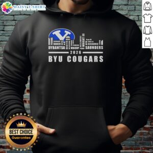 Premium 2026 BYU Cougars hoodie featuring city skyline design and all names, perfect for fans and stylish casual wear.