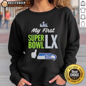 Original Seattle Seahawks Super Bowl sweatshirt featuring the 2026 logo, perfect for fans celebrating their first Super Bowl.
