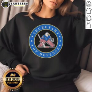 Good Secretary of Defense Team USA Hockey sweatshirt featuring bold graphics and vibrant colors, perfect for fans.