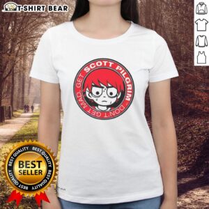 Original Scott Pilgrim 'Don't Get Mad, Get Ladies' Tee featuring vibrant graphics and a stylish design for fans.