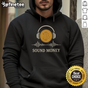 Stylish hoodie featuring Bitcoin design and headphones, perfect for crypto enthusiasts and music lovers.