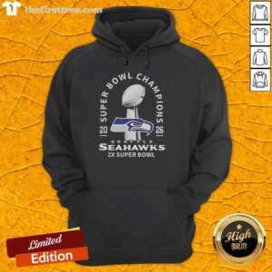 Alt Text: Premium Seattle Seahawks NFL 2026 Super Bowl LX Champions hoodie featuring the Vince Lombardi Trophy design.