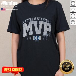 Nice Matthew Stafford 2025 MVP Ladies Tee featuring stylish design perfect for fans of the NFL quarterback.