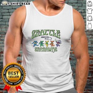 Good Grateful Dead Bears X Seattle Seahawks logo tank top featuring vibrant graphics and a unique design for fans.