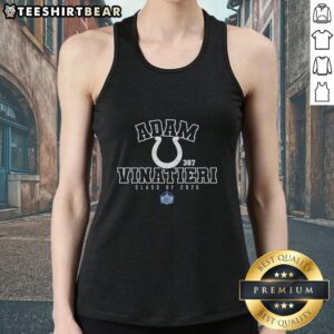Nice Adam Vinatieri Indianapolis Colts Class of 2026 Pro Football Hall of Fame 387 tank top featured in sports apparel.